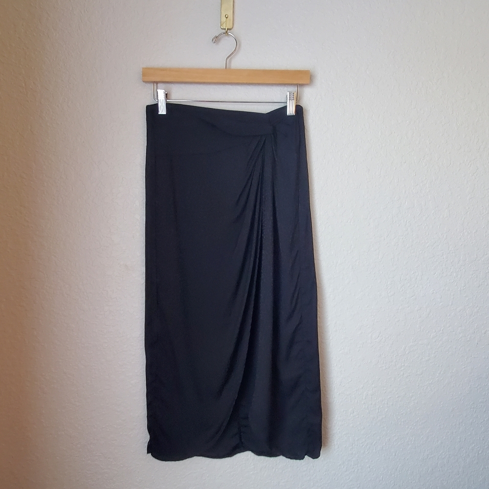 LOFT |  Black Animal Pattern Jacquard Sarong Skirt | Size 4P